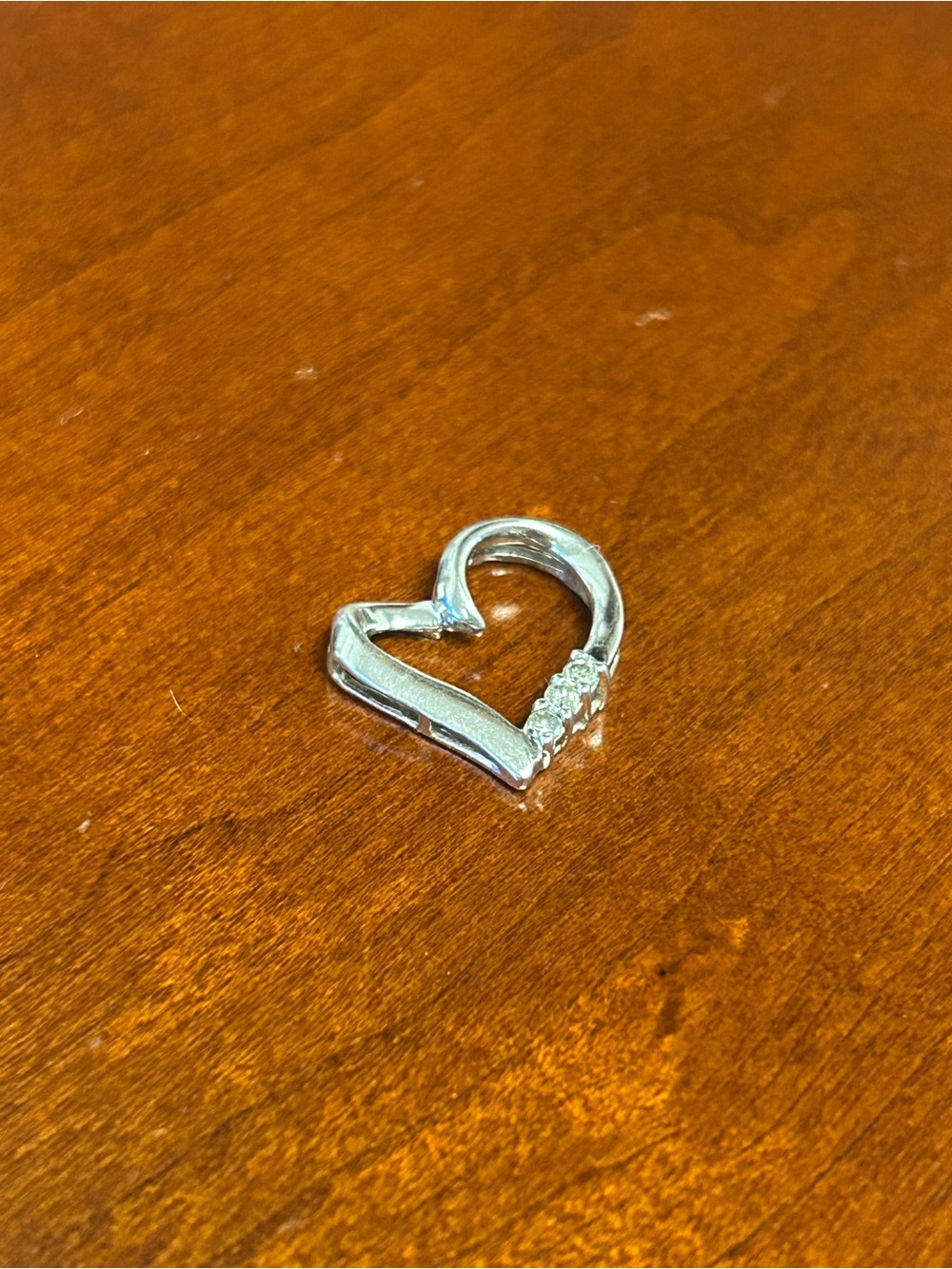 10K White Gold Diamond Accent Heart Pendant (Pendant Only) - Picture 2 of 3